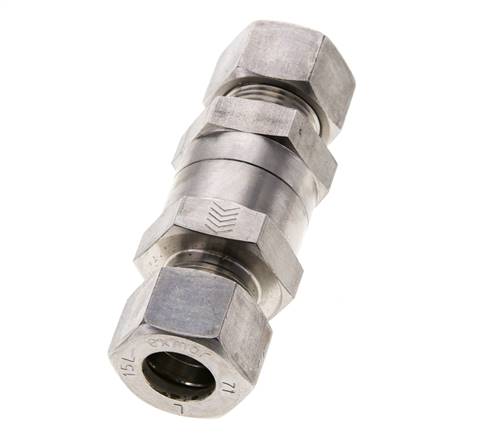 Hydraulic Check Valve Compression Ring 15L (M22x1.5) Stainless Steel 1-250bar (15-3625)psi ISO 8434-1