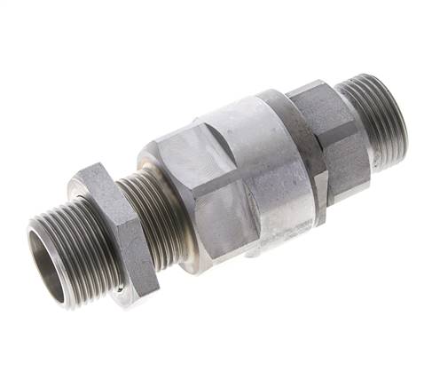 20S Zink plated Steel Ball-Guided Swivel Joint Cutting Fitting Bulkhead 350 bar NBR ISO 8434-1