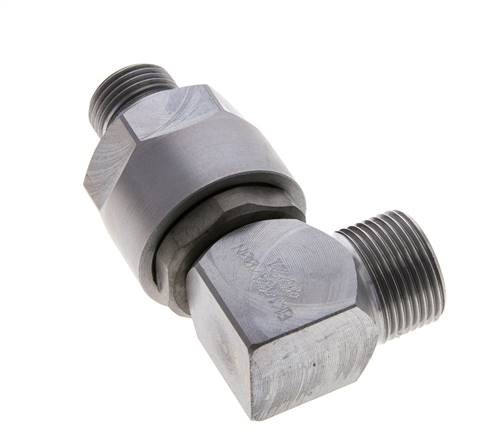 15L & M18x1.5 Zink plated Steel Elbow Ball-Guided Swivel Joint Cutting Fitting with Male Threads DN 10315 bar NBR ISO 8434-1
