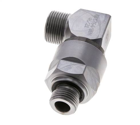 15L & M18x1.5 Zink plated Steel Elbow Ball-Guided Swivel Joint Cutting Fitting with Male Threads DN 10315 bar NBR ISO 8434-1