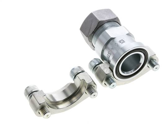 1'' SAE Flange 3000 PSI Steel with 28L (M36x2) ISO 6162-1