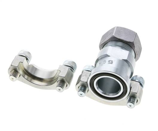 1'' SAE Flange 3000 PSI Steel with 28L (M36x2) ISO 6162-1