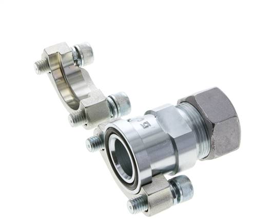 1'' SAE Flange 3000 PSI Steel with 28L (M36x2) ISO 6162-1