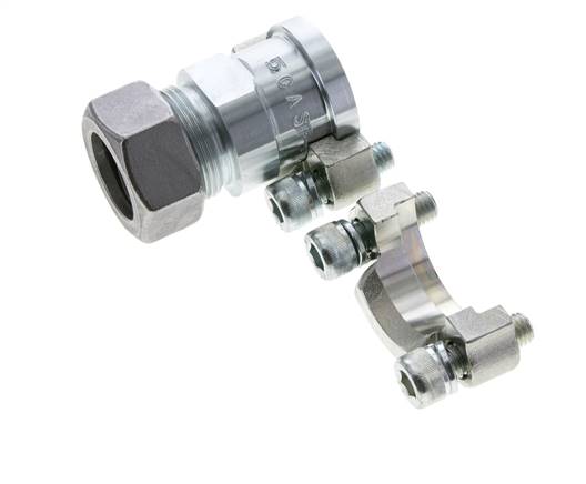 1'' SAE Flange 3000 PSI Steel with 28L (M36x2) ISO 6162-1