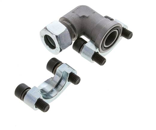 3/4'' Elbow SAE Flange 3000 PSI Steel with 18L (M26x1.5) ISO 6162-1