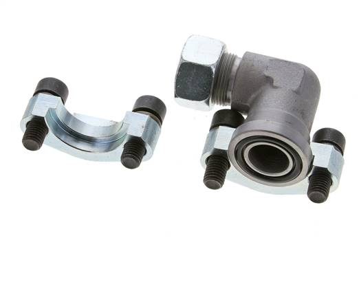 3/4'' Elbow SAE Flange 3000 PSI Steel with 18L (M26x1.5) ISO 6162-1