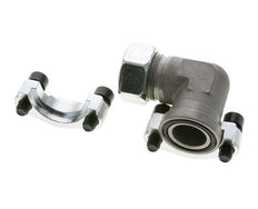 1'' Elbow SAE Flange 3000 PSI Steel with 28L (M36x2) ISO 6162-1