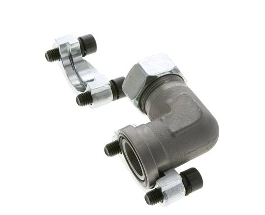 1'' Elbow SAE Flange 3000 PSI Steel with 28L (M36x2) ISO 6162-1