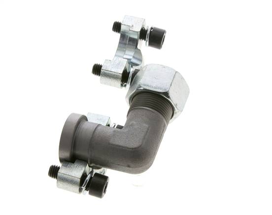 1/2'' Elbow SAE Flange 3000 PSI Steel with 16S (M24x1.5) ISO 6162-1