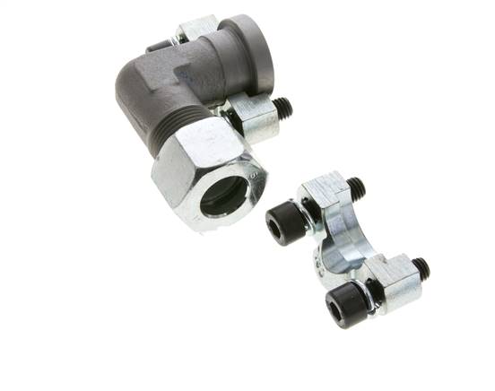 1/2'' Elbow SAE Flange 3000 PSI Steel with 16S (M24x1.5) ISO 6162-1
