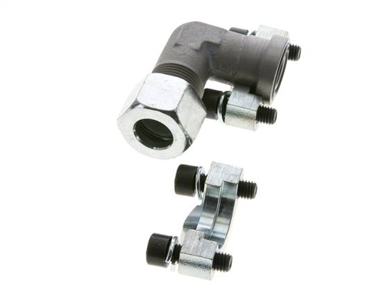 1/2'' Elbow SAE Flange 3000 PSI Steel with 16S (M24x1.5) ISO 6162-1