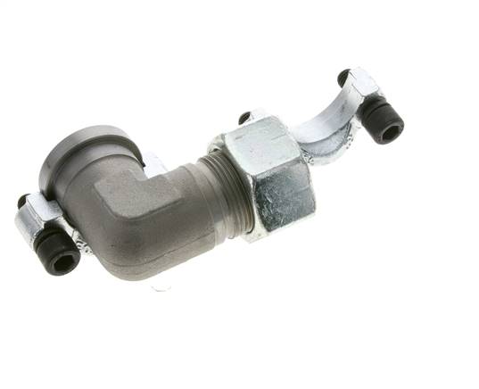 1'' Elbow SAE Flange 3000 PSI Steel with 25S (M36x2) ISO 6162-1