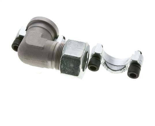 1'' Elbow SAE Flange 3000 PSI Steel with 25S (M36x2) ISO 6162-1