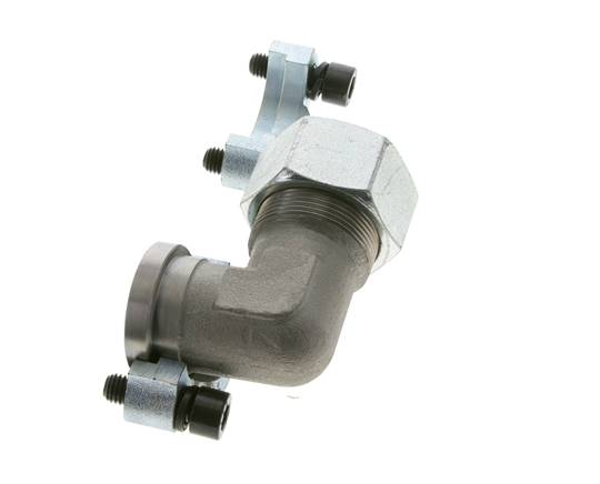 1'' Elbow SAE Flange 3000 PSI Steel with 30S (M42x2) ISO 6162-1