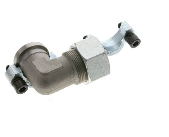 1'' Elbow SAE Flange 3000 PSI Steel with 30S (M42x2) ISO 6162-1