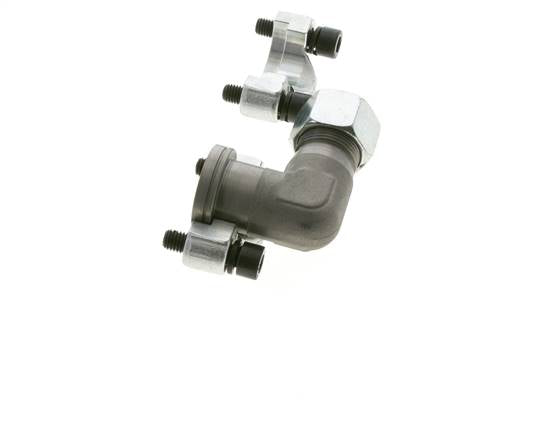 3/4'' Elbow SAE Flange 6000 PSI Steel with 20S (M30x2) ISO 6162-2