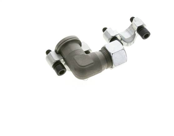 3/4'' Elbow SAE Flange 6000 PSI Steel with 20S (M30x2) ISO 6162-2