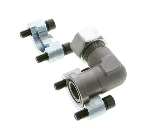 1'' Elbow SAE Flange 6000 PSI Steel with 25S (M36x2) ISO 6162-2