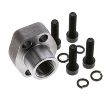 1/2'' SAE Flange 3000 PSI Plain Steel with G1/2'' Female Threads ISO 6162-1