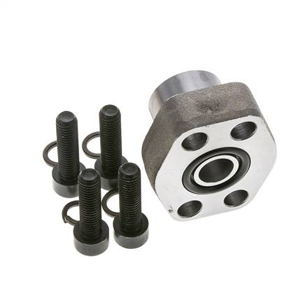 1/2'' SAE Flange 3000 PSI Plain Steel with G3/8'' Female Threads ISO 6162-1