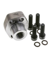1/2'' SAE Flange 3000 PSI Plain Steel with G3/8'' Female Threads ISO 6162-1