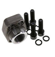 3/4'' SAE Flange 3000 PSI Plain Steel with G3/4'' Female Threads ISO 6162-1