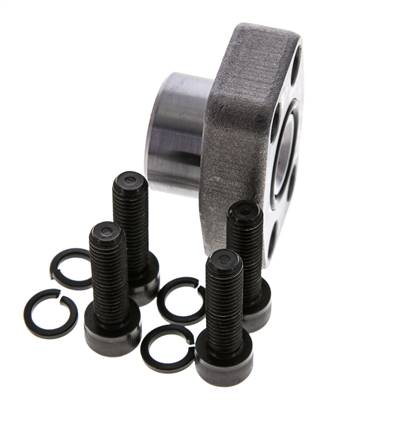 3/4'' SAE Flange 3000 PSI Plain Steel with G1/2'' Female Threads ISO 6162-1