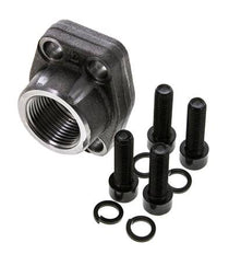 1'' SAE Flange 3000 PSI Plain Steel with G1'' Female Threads ISO 6162-1