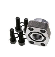 1'' SAE Flange 3000 PSI Plain Steel with G3/4'' Female Threads ISO 6162-1