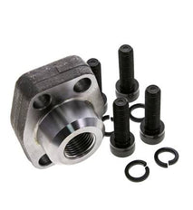 1'' SAE Flange 3000 PSI Plain Steel with G1/2'' Female Threads ISO 6162-1