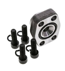1'' SAE Flange 3000 PSI Plain Steel with G1/2'' Female Threads ISO 6162-1