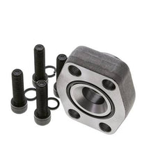 1-1/2'' SAE Flange 3000 PSI Plain Steel with G1'' Female Threads ISO 6162-1