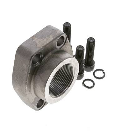 2'' SAE Flange 3000 PSI Plain Steel with G1-1/2'' Female Threads ISO 6162-1