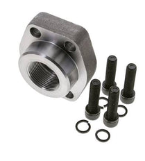 2'' SAE Flange 3000 PSI Plain Steel with G1-1/4'' Female Threads ISO 6162-1