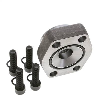 2'' SAE Flange 3000 PSI Plain Steel with G1'' Female Threads ISO 6162-1