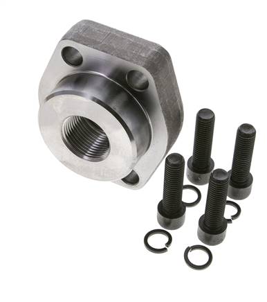 2'' SAE Flange 3000 PSI Plain Steel with G1'' Female Threads ISO 6162-1