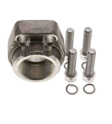 1-1/2'' SAE Flange 3000 PSI Stainless Steel with G1-1/2'' Female Threads ISO 6162-1