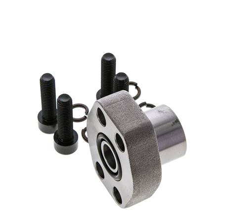 1/2'' SAE Flange 6000 PSI Plain Steel with G1/2'' Female Threads ISO 6162-2