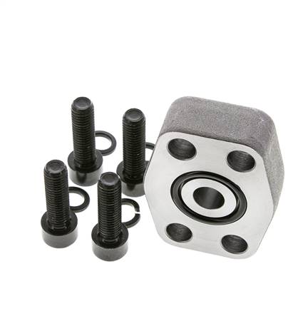 3/4'' SAE Flange 6000 PSI Plain Steel with G1/2'' Female Threads ISO 6162-2