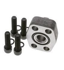 1'' SAE Flange 6000 PSI Plain Steel with G3/4'' Female Threads ISO 6162-2