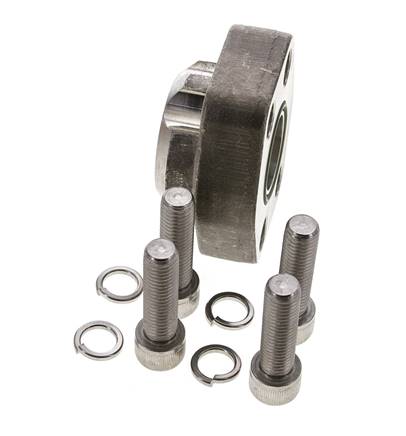 1-1/4'' SAE Flange 6000 PSI Stainless Steel with G1-1/4'' Female Threads ISO 6162-2