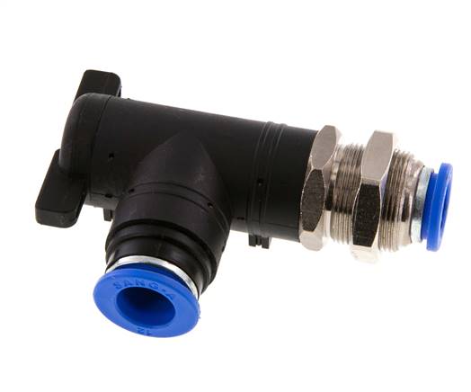 2-Way Elbow Ball Valve 12 mm Plastic/Brass Bulkhead