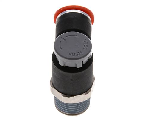 Flow Control Valve Meter-In Elbow 10 mm - R3/8'' Brass/PA 66 Locknut