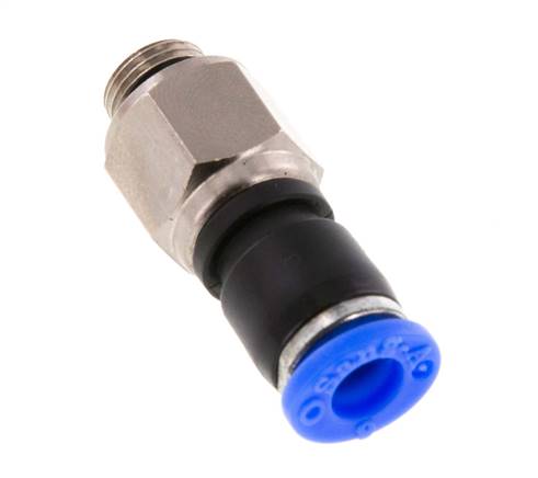 6mm & G1/8'' Swivel Joint Push-In-Male Threads Nickel-Plated Brass/PBT NBR Rotatable
