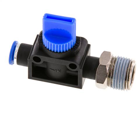 3/2-Way Shut-Off Hand Valve 6 mm - R3/8'' Plastic/Brass Tube-side venting