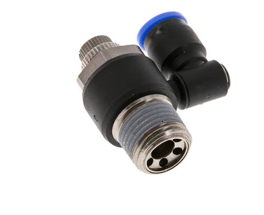 Flow Control Silencer Meter-Out Rotatable 10 mm - R1/2'' Brass/PA 66