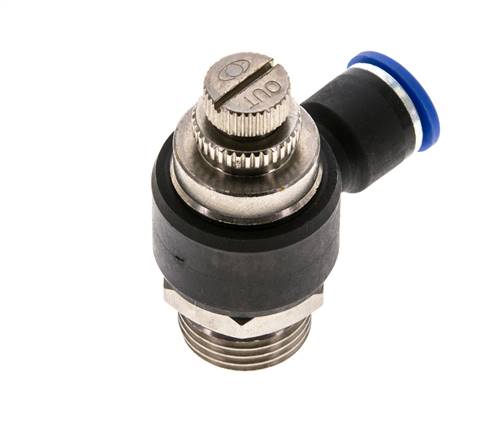 Flow Control Silencer Meter-Out Elbow 10 mm - G1/2'' Brass/PA 66
