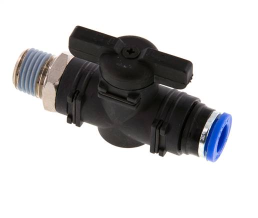 2-Way Straight Ball Valve 8 mm - R1/4'' Plastic/Brass