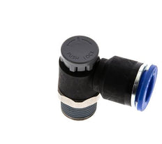 Flow Control Valve Meter-Out Elbow 12 mm - R3/8'' Brass/PA 66 Locknut