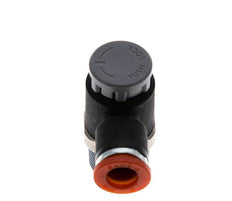 Flow Control Valve Meter-In Elbow 8 mm - R3/8'' Brass/PA 66 Locknut